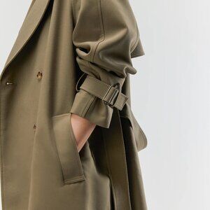 OAK + FORT Oversized Trench Coat -- Moss (Size S)